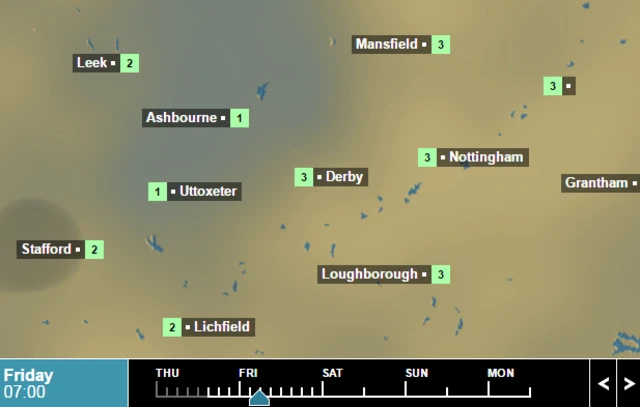 Weather temperatures for 7am on Friday April 1