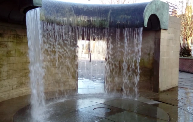 Water feature in Derby city centre