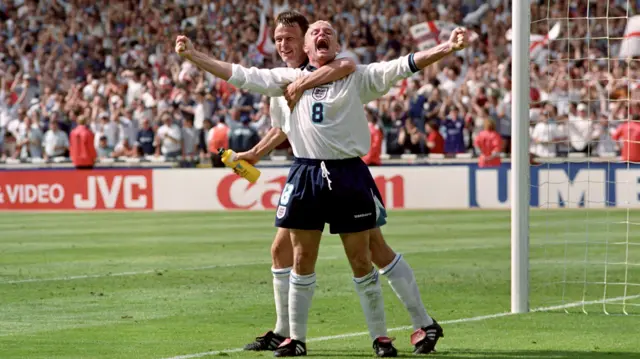 Teddy Sheringham and Paul Gascoigne