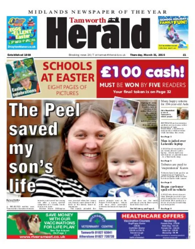 Tamworth Herald front page