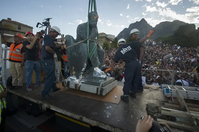 Rhodes statue being removed