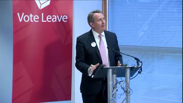 Liam Fox speaking in Edinburgh earlier on Friday