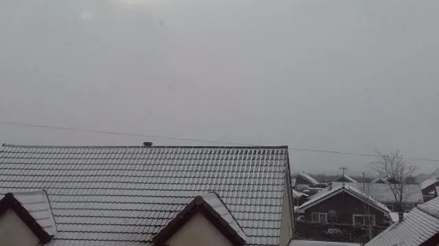 Mow Cop snow on roofs