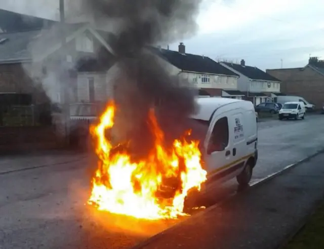 Van fire