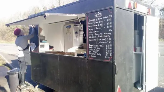 The mobile catering van which was situated on the A51 this week