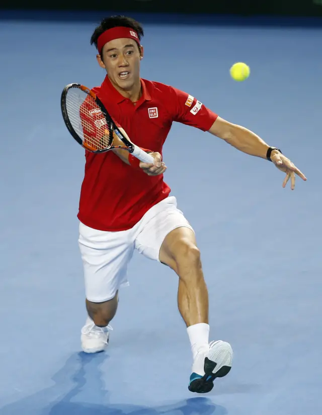 Kei Nishikori at the Davis Cup