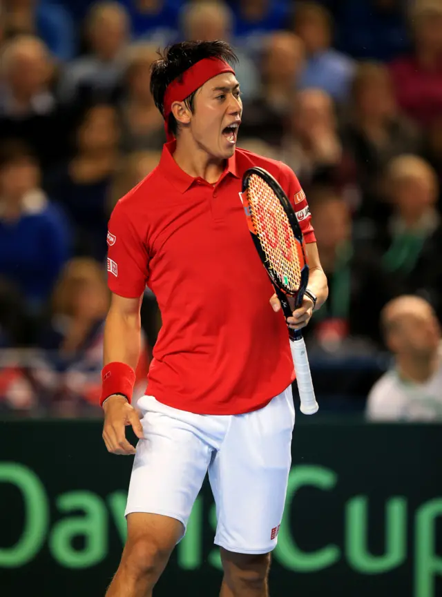 Kei Nishikori at the Davis Cup