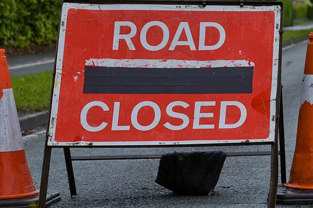 Road closed sign