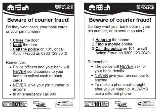 Beware of courier fraud notice