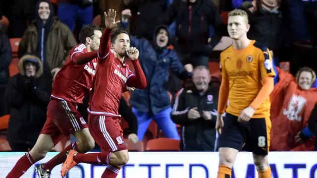 Gaston Ramirez celebrates Middlesbrough goal