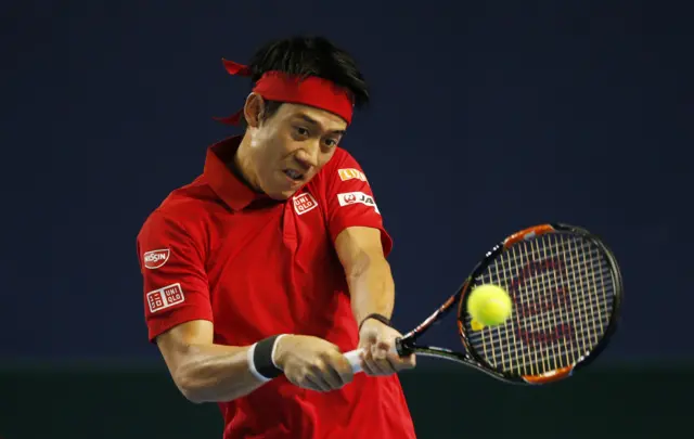 Kei Nishikori at Davis Cup