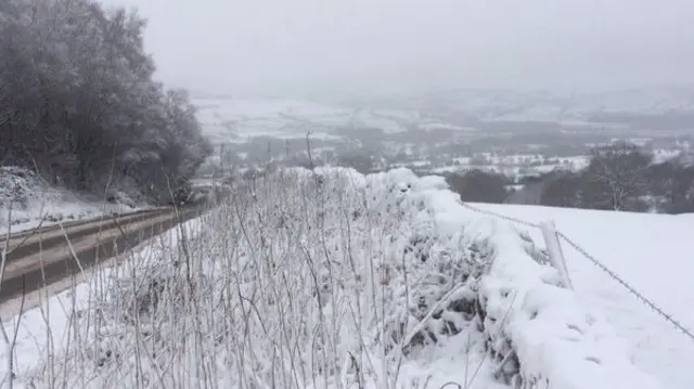 Snow on Peak District route