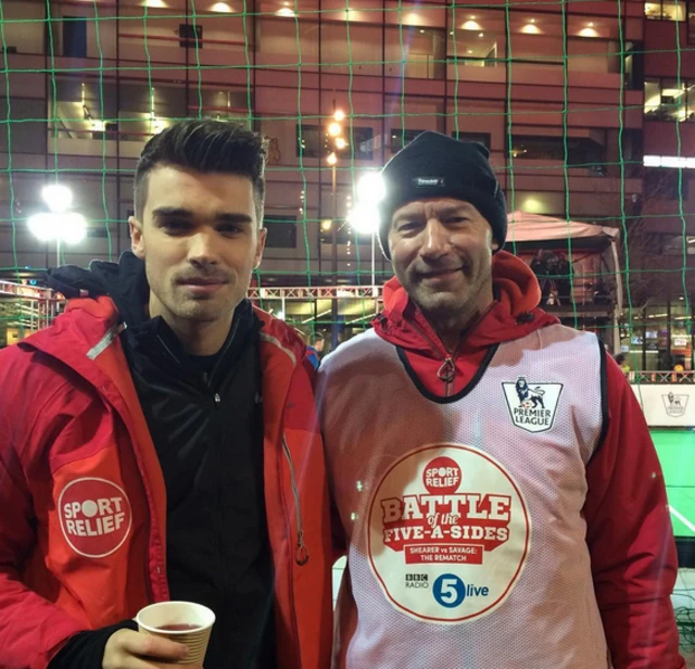 Josh Cuthbert and Alan Shearer