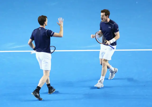 Andy Murray and Jamie Murray of Great Britain