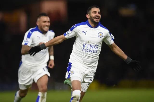 Riyad Mahrez celebrates