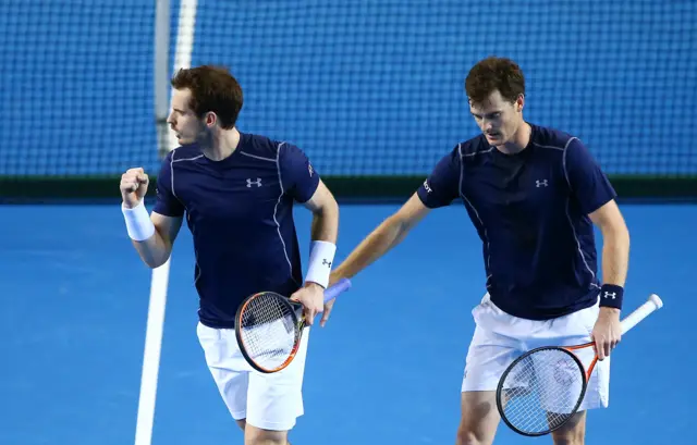 Andy Murray and Jamie Murray of Great Britain