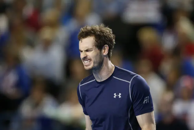 Andy Murray reacts