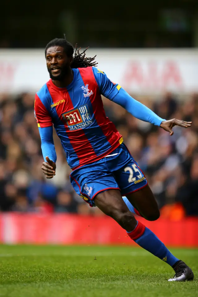 Emmanuel Adebayor starts for Crystal Palace