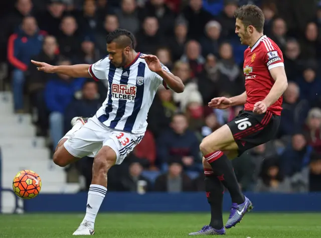 Salomon Rondon looks to threaten for West Brom