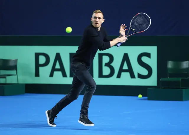 Darren Fletcher plays tennis