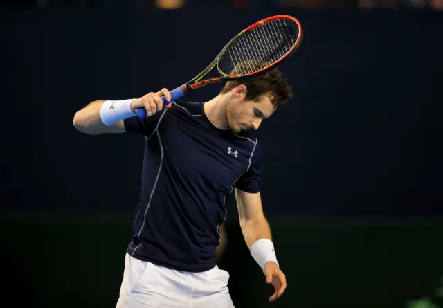 Andy Murray shows his frustration