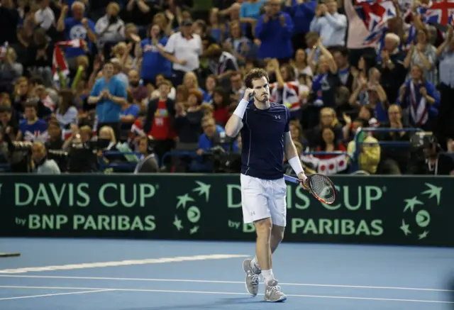 Andy Murray celebrates