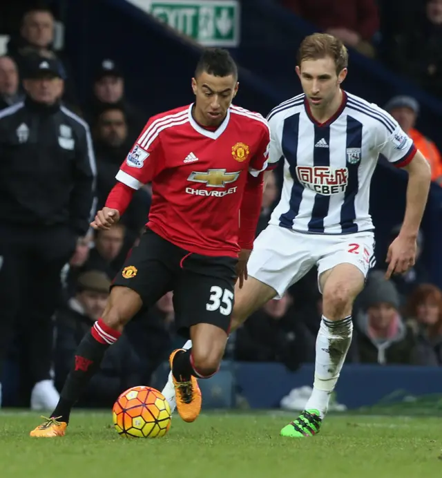 United's Jesse Lingard and Albion's Craig Dawson