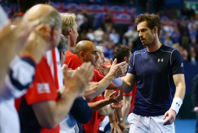 Andy Murray celebrates