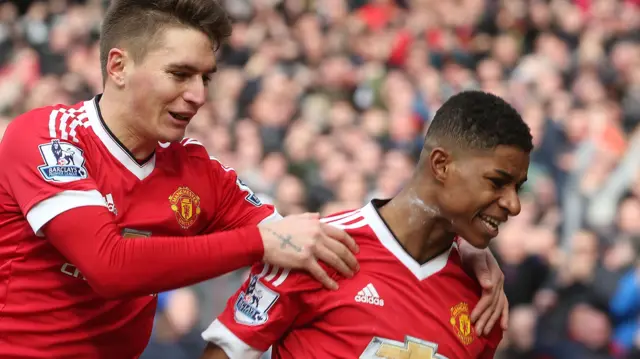 Guillermo Varela and Marcus Rashford