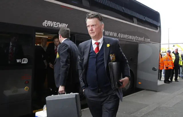 Louis van Gaal arrives at The Hawthorns