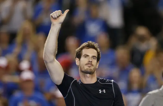 Andy Murray celebrates his Davis Cup win