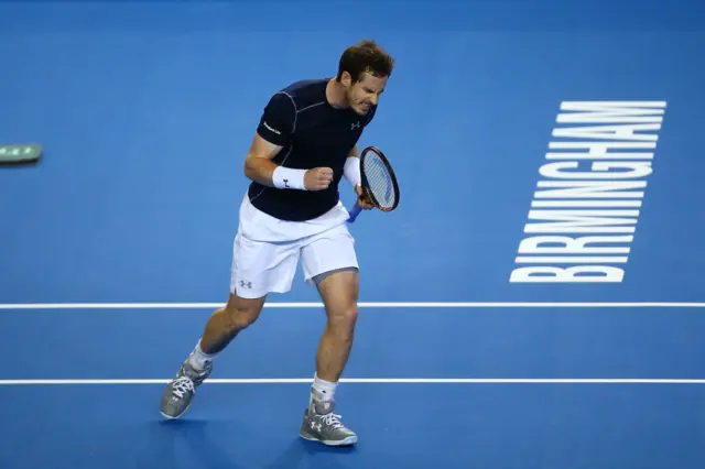 Andy Murray of Great Britain celebrates