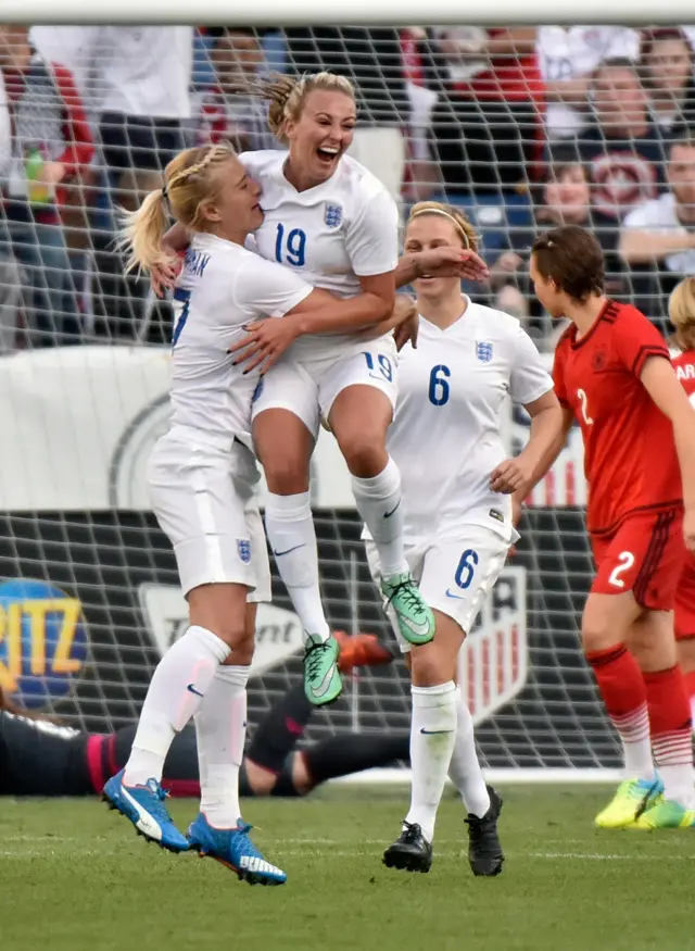 Toni Duggan celebrates