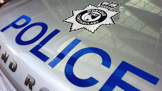 Police logo on car bonnet