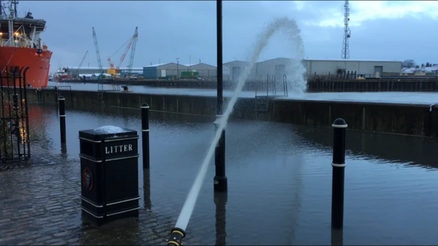 Water jet over the River Yare