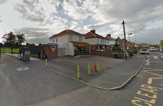 A view of Angel Road and the entrance to the Infants School