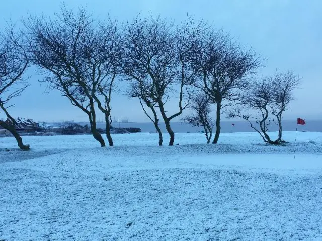 Snowy scene at Hopton on Sea