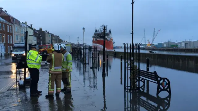 Emergency crews in Great Yarmouth