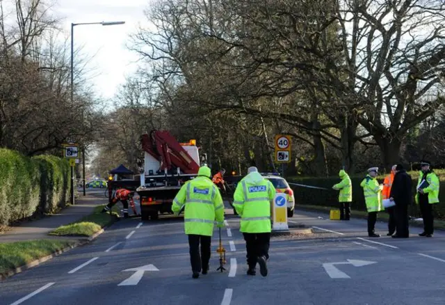 Scene of accident on Dunchurch Road