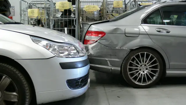 Damage to two cars involved in the accident