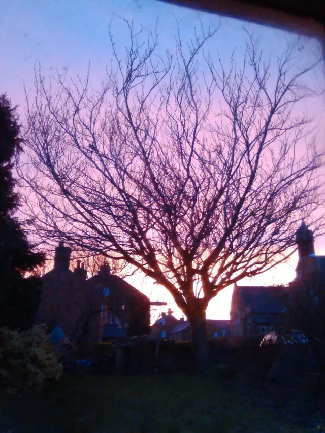 Purple sunrise above Melton Mowbray