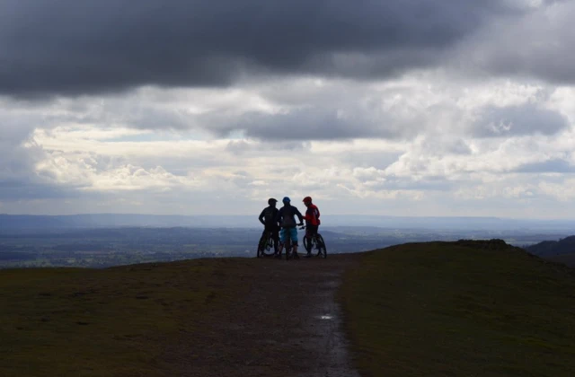 Cyclists on the Malvern Hills