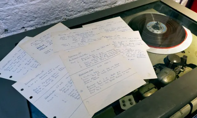 Handwritten notes by George Martin