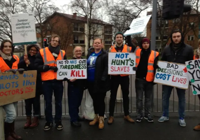 Picket line outside Arrow Park hospital