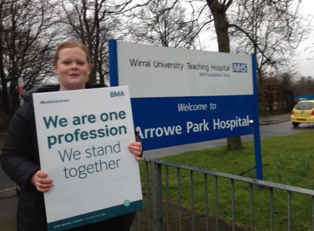 Picket line outside Arrow Park hospital