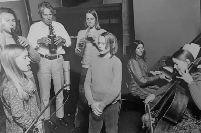 Sir George Martin with The Huggett Family in 1973