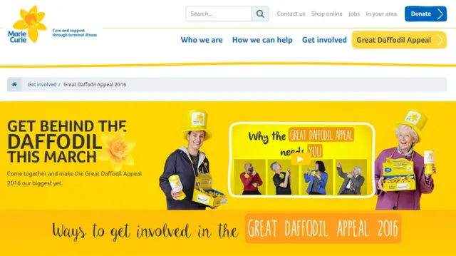 The great daffodil appeal 2016 website homepage