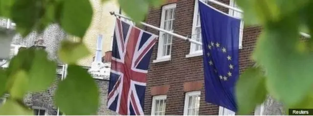 Union Jack and EU flag