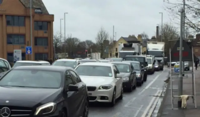 Traffic on East Road today