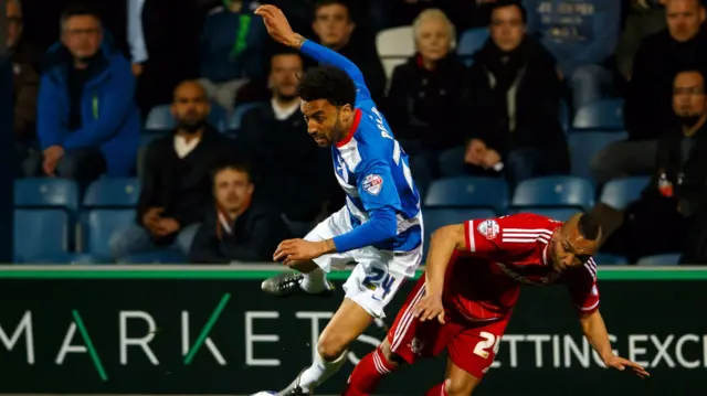 James Perch of QPR and Emilio Nsue of Middlesbrough